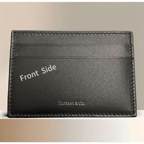 Tiffany & Co. Unisex Black Leather Cardholder - Picture 4 of 6